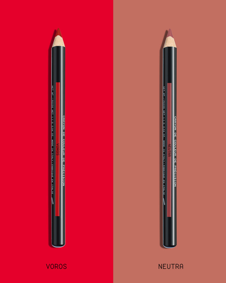 VOROS Precision Colour Pencil, NEUTRA Precision Colour Pencil, blush, lipliner, eyeliner, eyeshadow, red lipstick, neutral lipstick, clean beauty, inclusive beauty